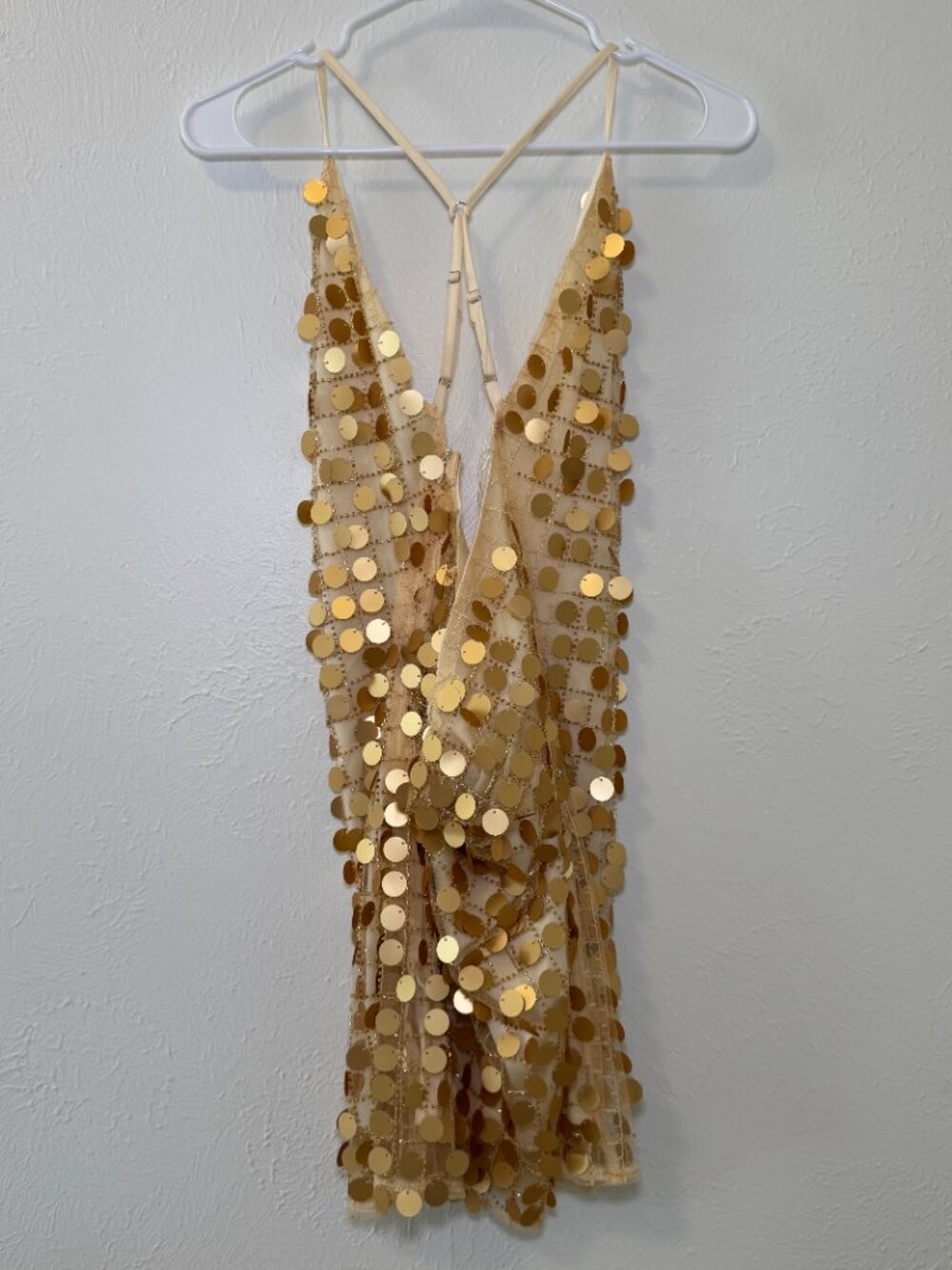NWT Peppermayo Xander Sequin Mini Dress Gold Strapless Party Dress XS US 2 - Picture 4 of 5